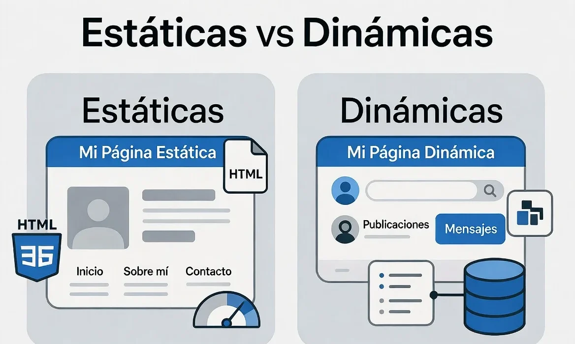 Diferencias entre páginas web estáticas y dinámicas