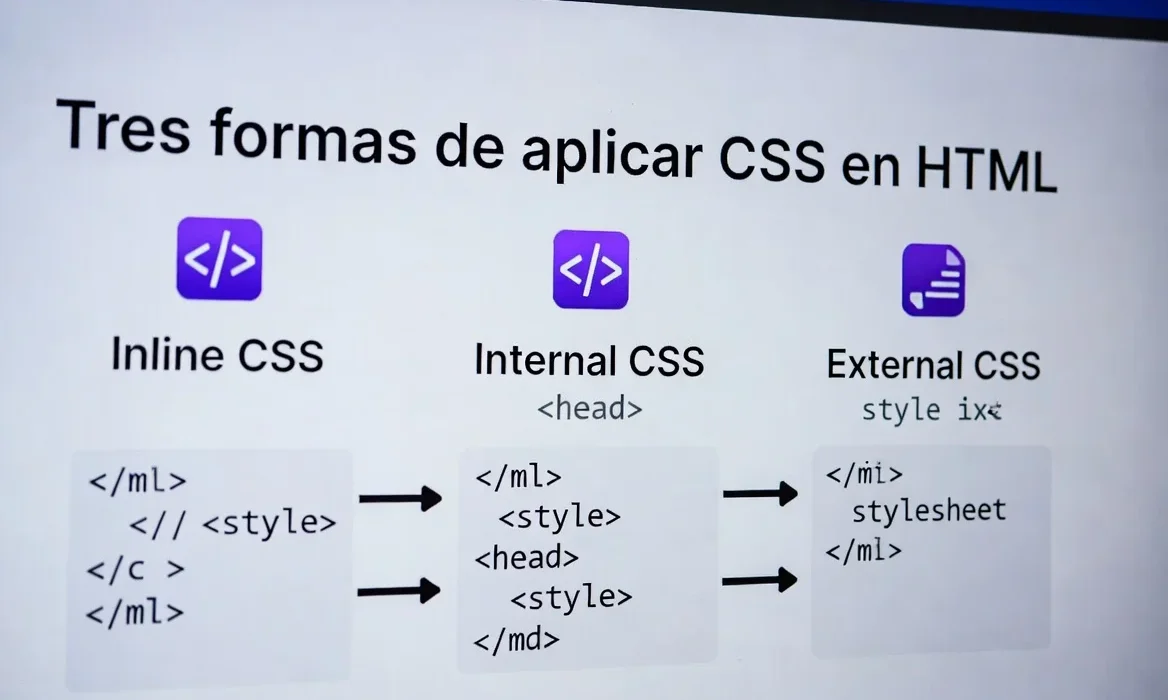 Tres formas de aplicar CSS en HTML